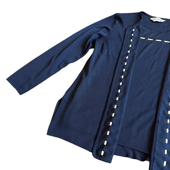 Exclusively Misook Two Piece Cardigan Tank Top Shirt Set Size Medium Women's - Picture 4 of 13